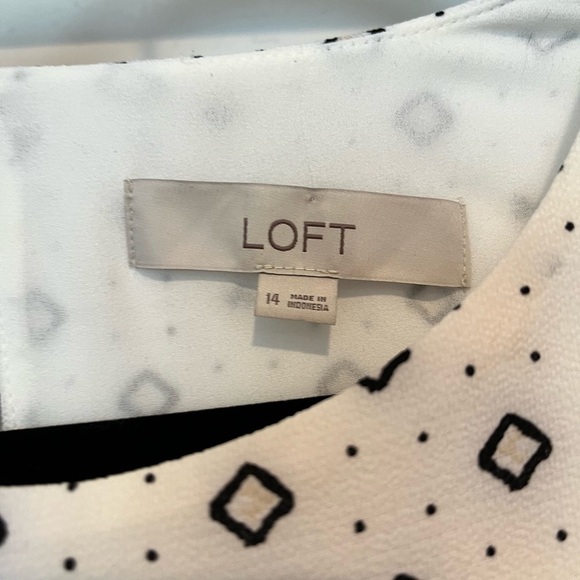 LOFT Geo Puff Sleeve Swing Dress - Picture 5 of 8